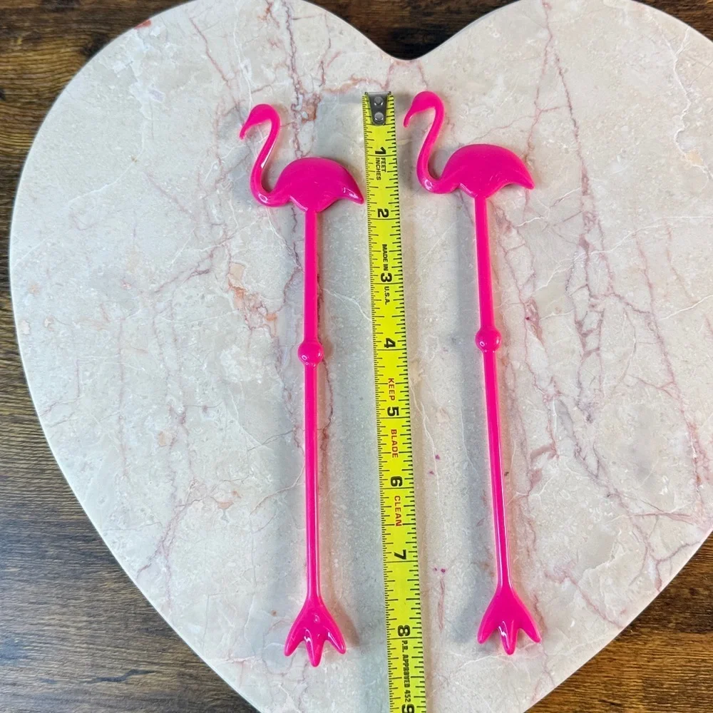 Pink Flamingo Drink Stirrers Set Of 2